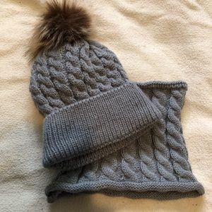 Gray Baby Hat and Neck Scarf